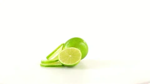Lime sliced in half Stock Footage 21396758