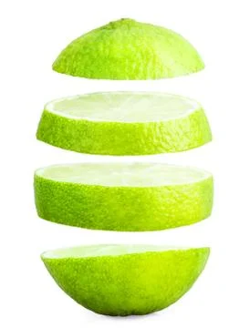 Lime sliced isolated on white Stock Photos