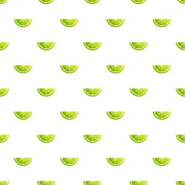 Lime slices creating seamless green fruit pattern Stock Illustration