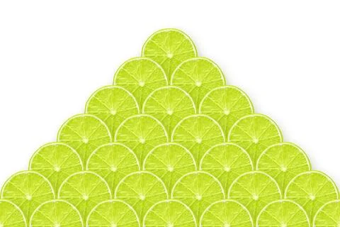 Lime slices pyramid Foto stock