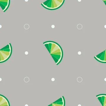 Lime slices, seamless pattern. Bright tropical fruits. Vector illustration. Illustrazione stock