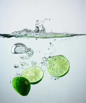 Lime splash Stock Photos