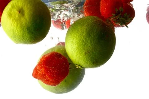 Lime splash Stock Photos