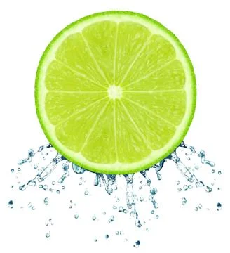 Lime splash Stock Photos