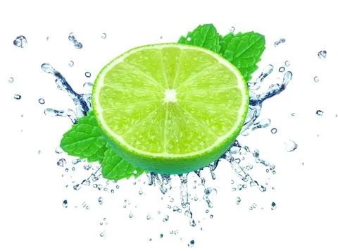 Lime splash Stock Photos