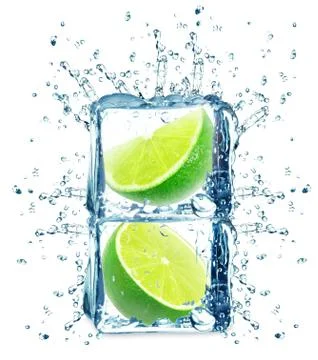 Lime splash Stock Photos