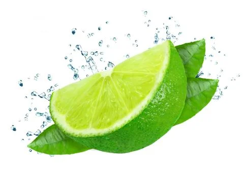 Lime splash Stock Photos