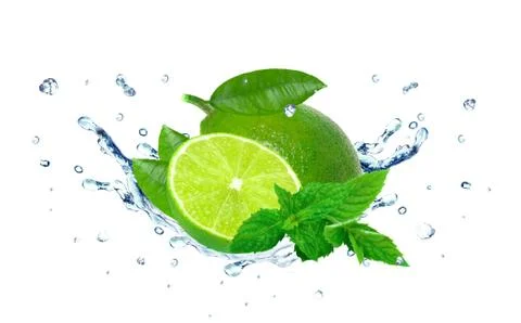 Lime splash Stock Photos
