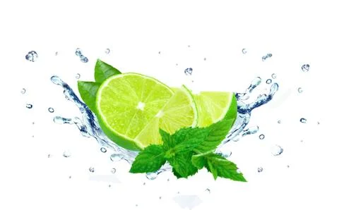 Lime splash Stock Photos