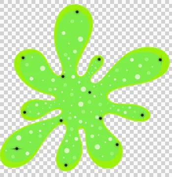 Lime splatter blob is floating in flat vector on transparent background with Stock Illustration