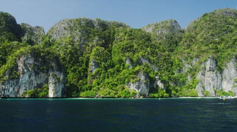 Lime Stone Rocks at the Coast Line of Phi Phi Leh 動画素材 51111207