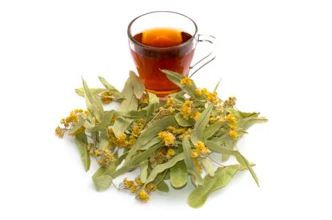 Lime tea on a white background Stock Photos