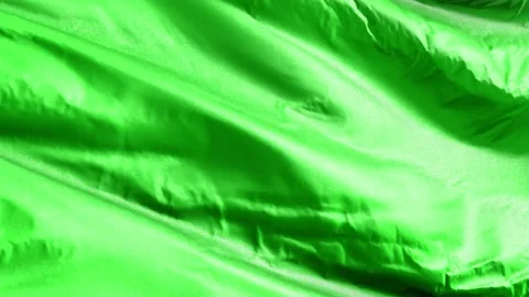 Lime textile fabric waving on the wind background. Solid Color Tone. Full fil Video stock 197428783
