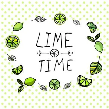 Lime time pattern Stock Illustration