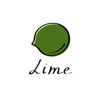 Lime vector cartoon flat illustration. Citrus sign. Fruit and vegetable logo Stock Illustration
