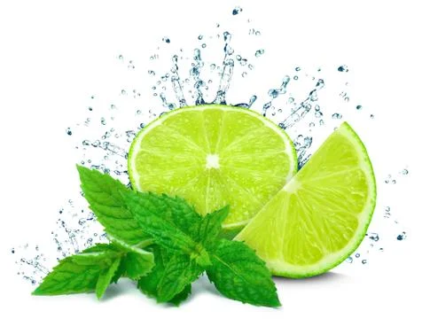 Lime water splash Stock Photos