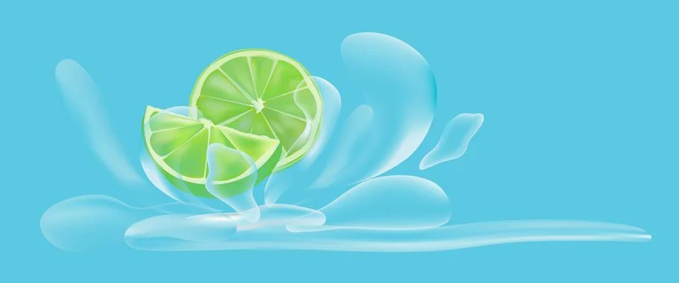 Lime  with water to spread. Stock Illustration