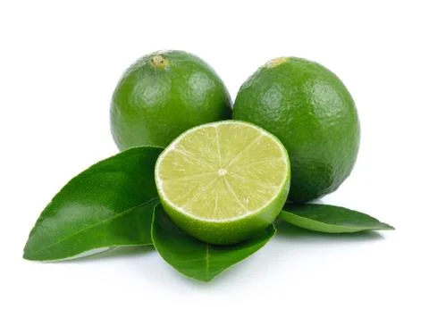 Lime on white background Stock Photos