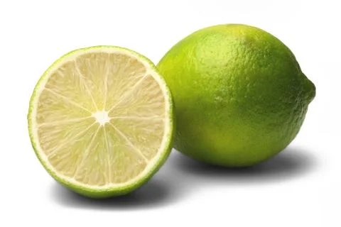 Lime on white  background Stock Photos