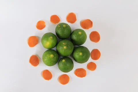 Lime on a white background Stock Photos