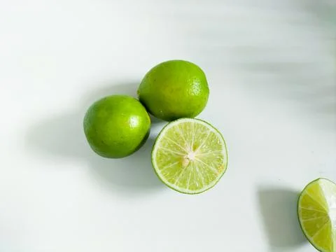 Lime on white background Stock Photos