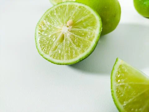 Lime on white background Stock Photos