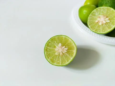 Lime on white background Stock Photos