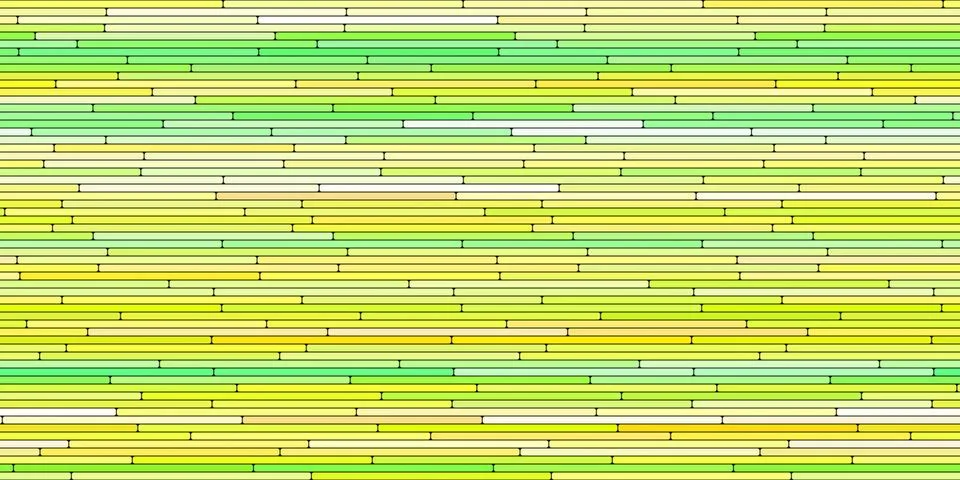 Lime Yellow Random Line Sections Background. Colorful Along Segments Texture. Stock-Illustration