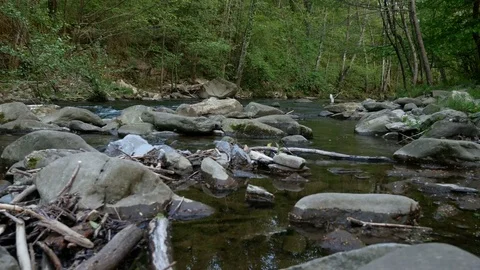 Limentra stream, close to the Chicon watermill in Pavana, Italy Video stock 76069265