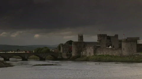 Limerick Castle in Ireland  Stock Footage 643936