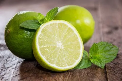 Limes and mint Stock Photos