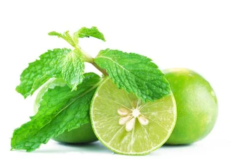 Limes and mint Stock Photos