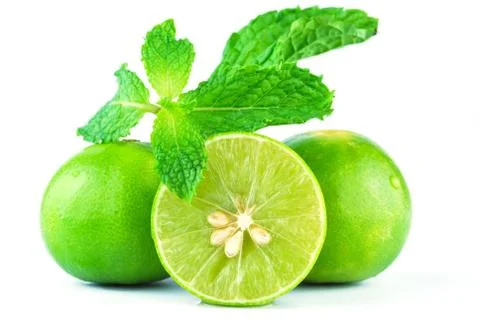 Limes and mint Stock Photos