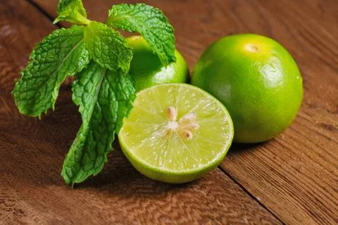 Limes and mint Stock Photos