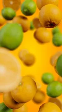 Limes Oranges Vertical Background Backdrop Image Stock Photos