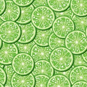 Limes seamless background Stock Illustration