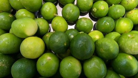 Limes on the stall Stock Footage 115271769