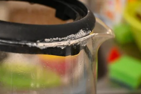 Limescale on a kettle Stockfoto's