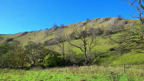 The Limestonce cliffs of Beresford, Derbyshire. Stock Footage 321469325