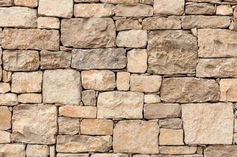 Limestone block wall Stock Photos