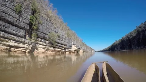 Limestone cave adventures : Exploring a cave in Madagascar near Morondova Stock Footage 94001668