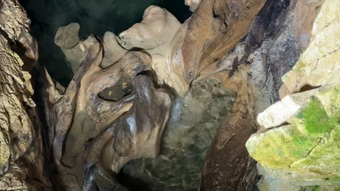 Limestone Cave Formations Stock Footage 313364088
