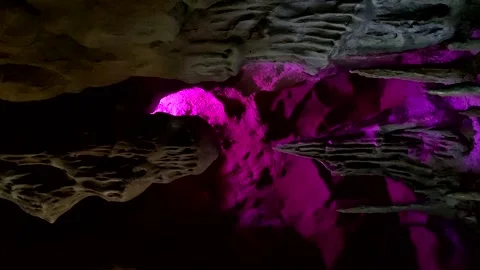 Limestone cave with stalagmites Stock Footage 253431132