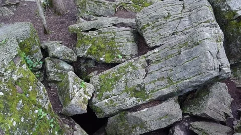 Limestone Caverns Formed 12,000 Years Ago at Warsaw Caves Conservation Area 库存影片 283602115