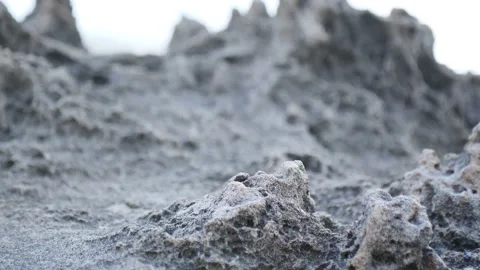 Limestone cliff closeup of rock pan up 60fps 4k Stock Footage 154650049