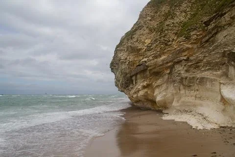 Limestone cliff in Denmark Stock Photos