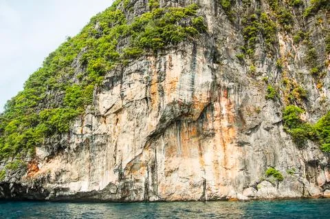Limestone cliff at Phi Phi island Stock Photos