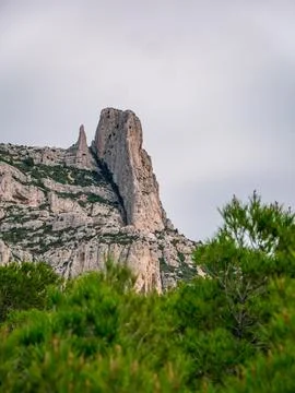 Limestone cliffs and azure waters of Calanques National Park Marseille Stock Photos