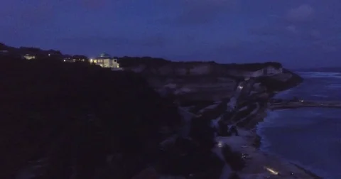 Limestone cliffs facing the ocean Video stock 71829334