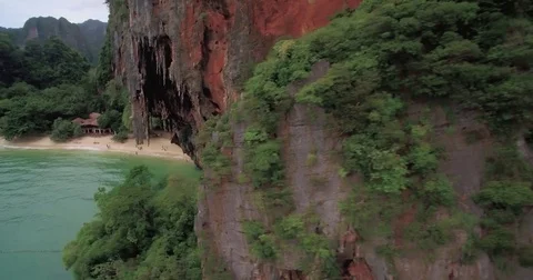 Limestone Cliffs, A Popular Climbing Spot On Phra Nang Beach, Railay, Krabi, Stock Footage 79938918